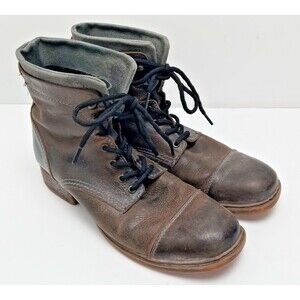 Bed Stu Protégé Combat Boot Mens sz 10 Brown Rustic Distressed Cap Toe Chukka